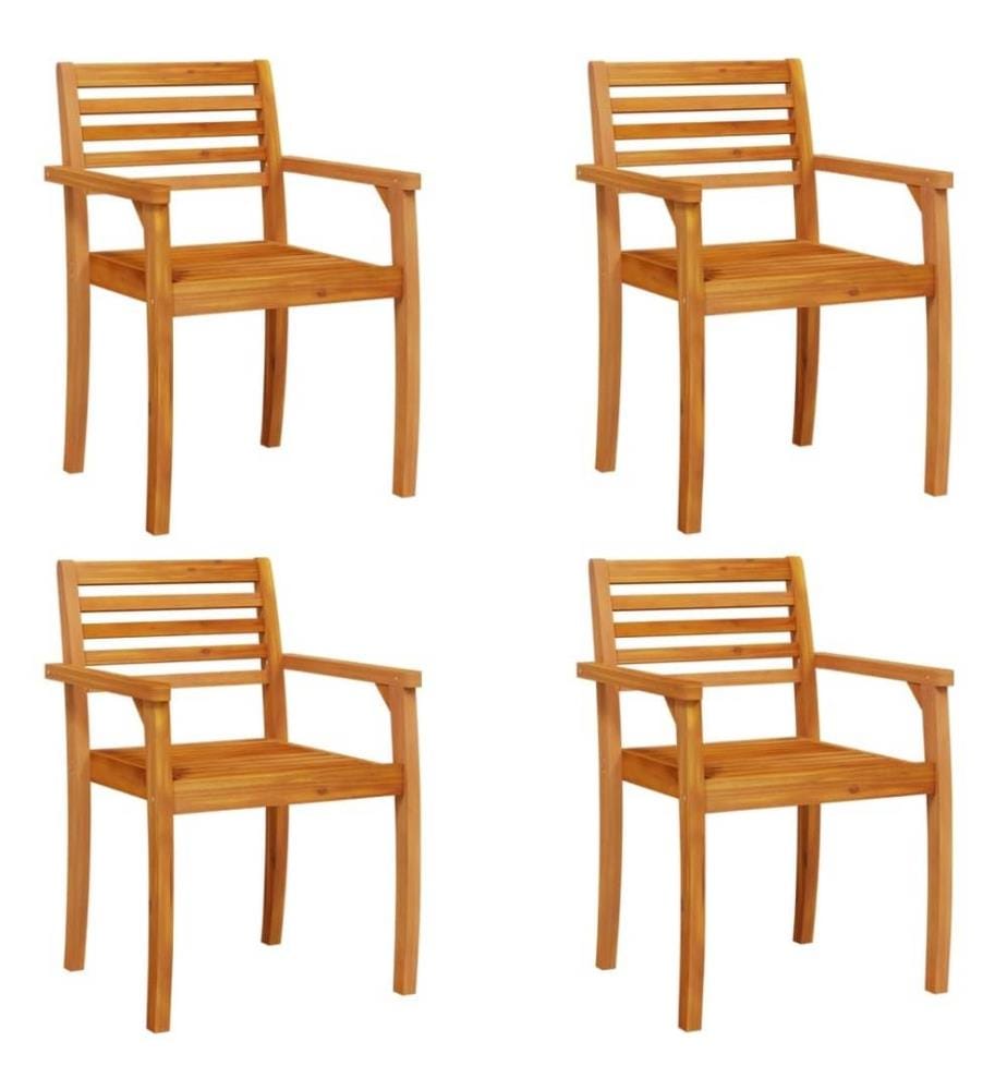 Chaises de jardin lot de 4 59x55x85 bois massif d'acacia
