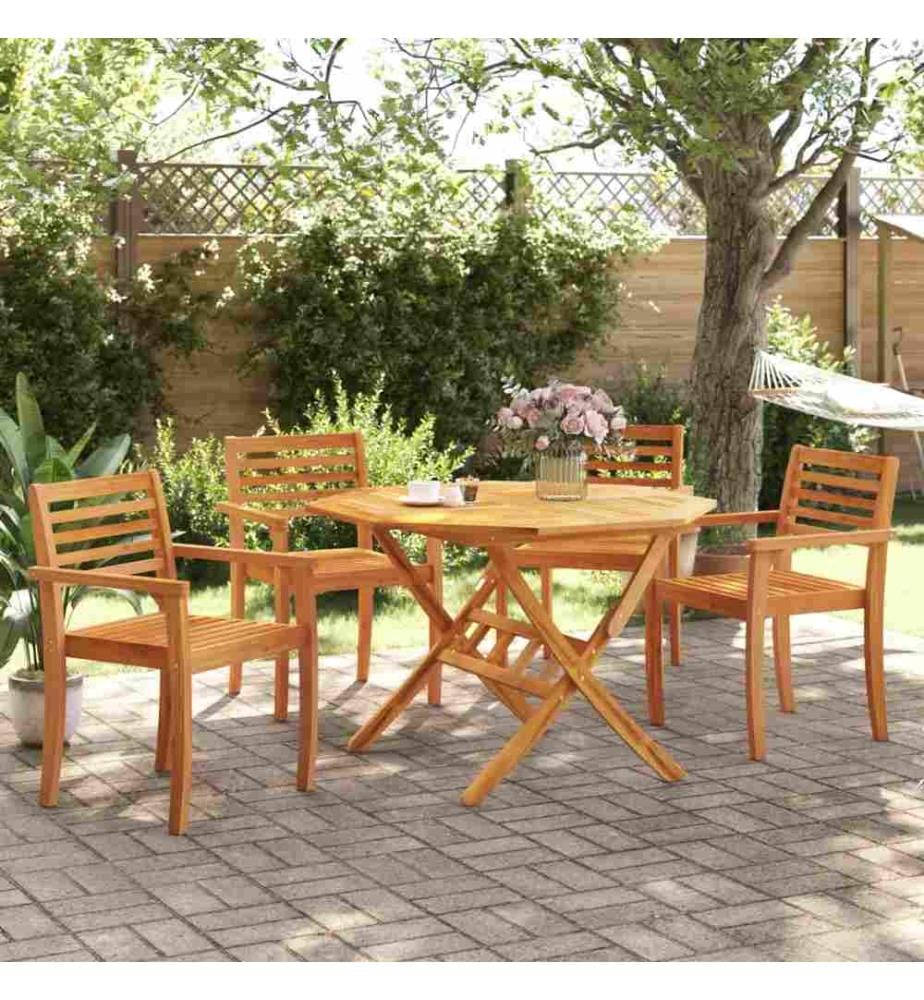 Chaises de jardin lot de 4 59x55x85 bois massif d'acacia