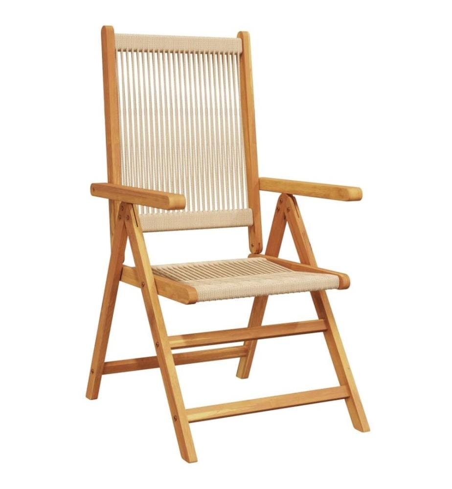 Gartenstuhl Verstellbar 6 Stk. Beige Massivholz Akazie