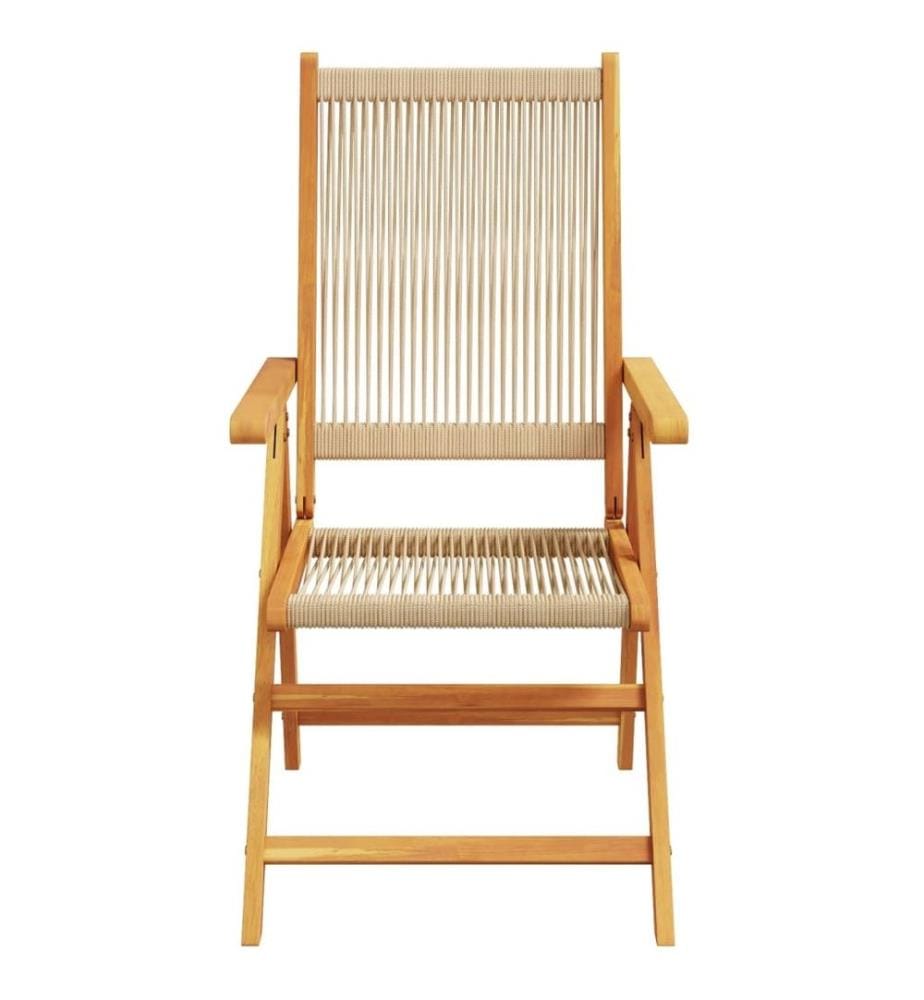 Gartenstuhl Verstellbar 6 Stk. Beige Massivholz Akazie