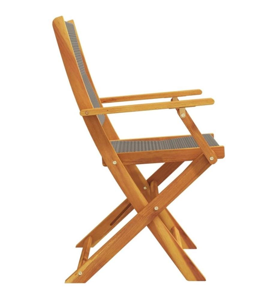 Chaises pliables de jardin 4 pcs gris bois d'acacia massif