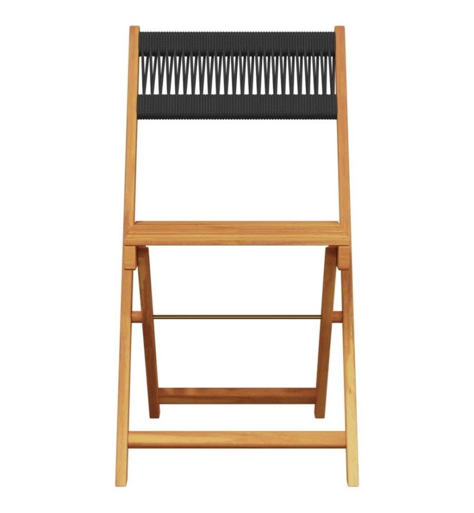 Chaises de jardin pliantes lot de 8 noir bois d'acacia massif