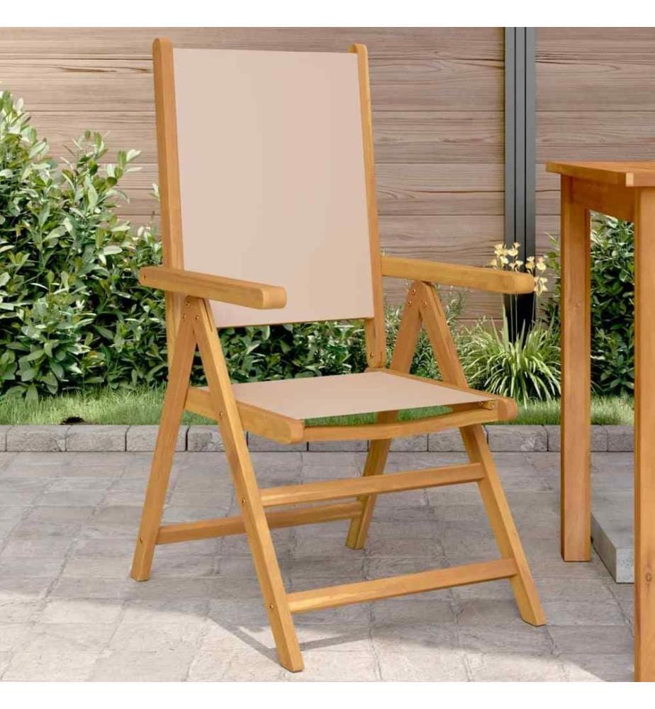 Gartenstühle 2 Stk. Taupe Massivholz Akazie & Stoff
