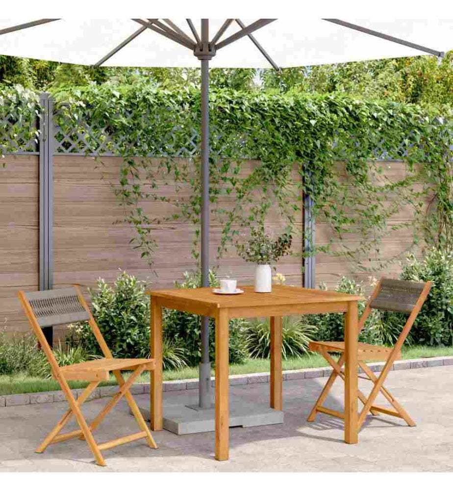 Chaises de bistrot lot de 2 gris bois d'acacia et polypropylène