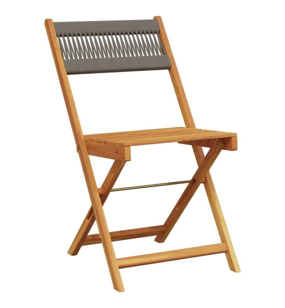 Chaises de bistrot lot de 2 gris bois d'acacia et polypropylène