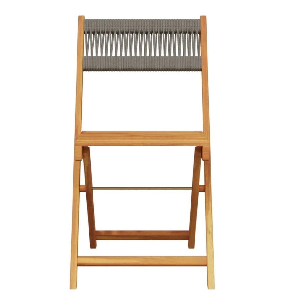 Chaises de bistrot lot de 2 gris bois d'acacia et polypropylène