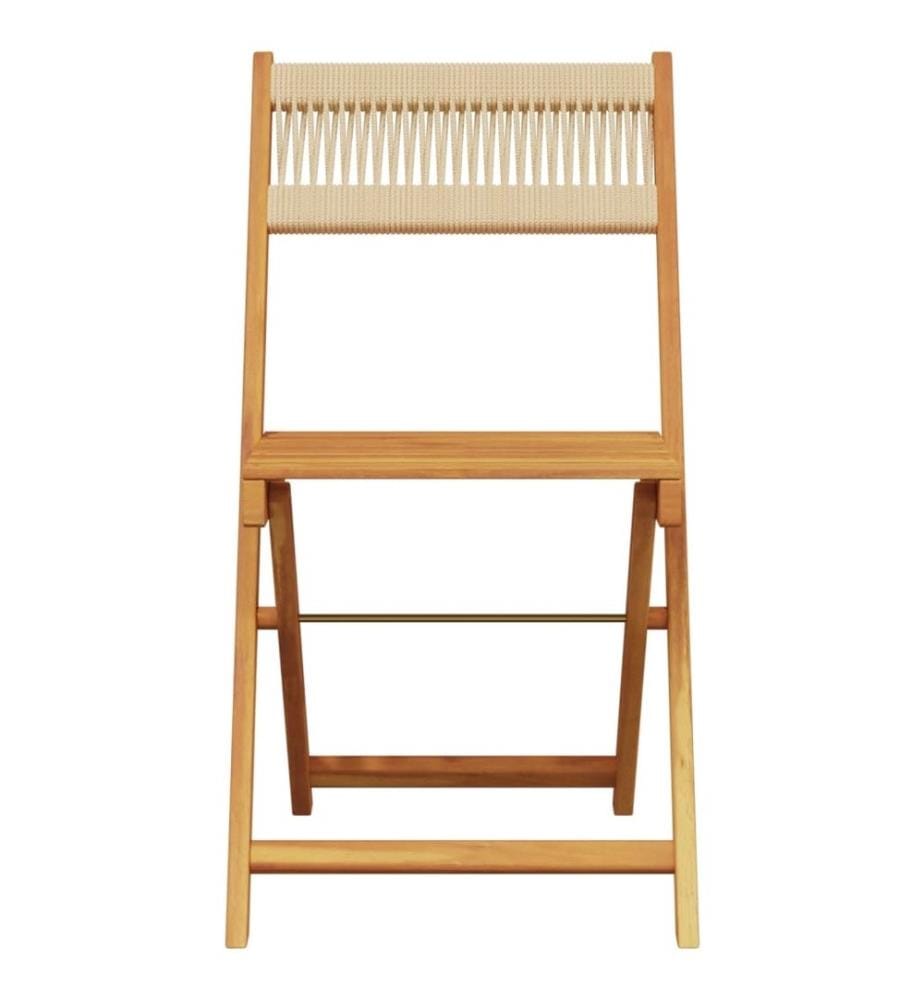 Chaises de bistrot lot de 2 beige bois acacia et polypropylène