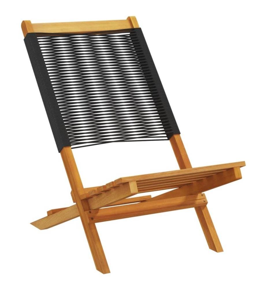 Chaises de jardin pliantes lot de 6 noir bois d'acacia massif