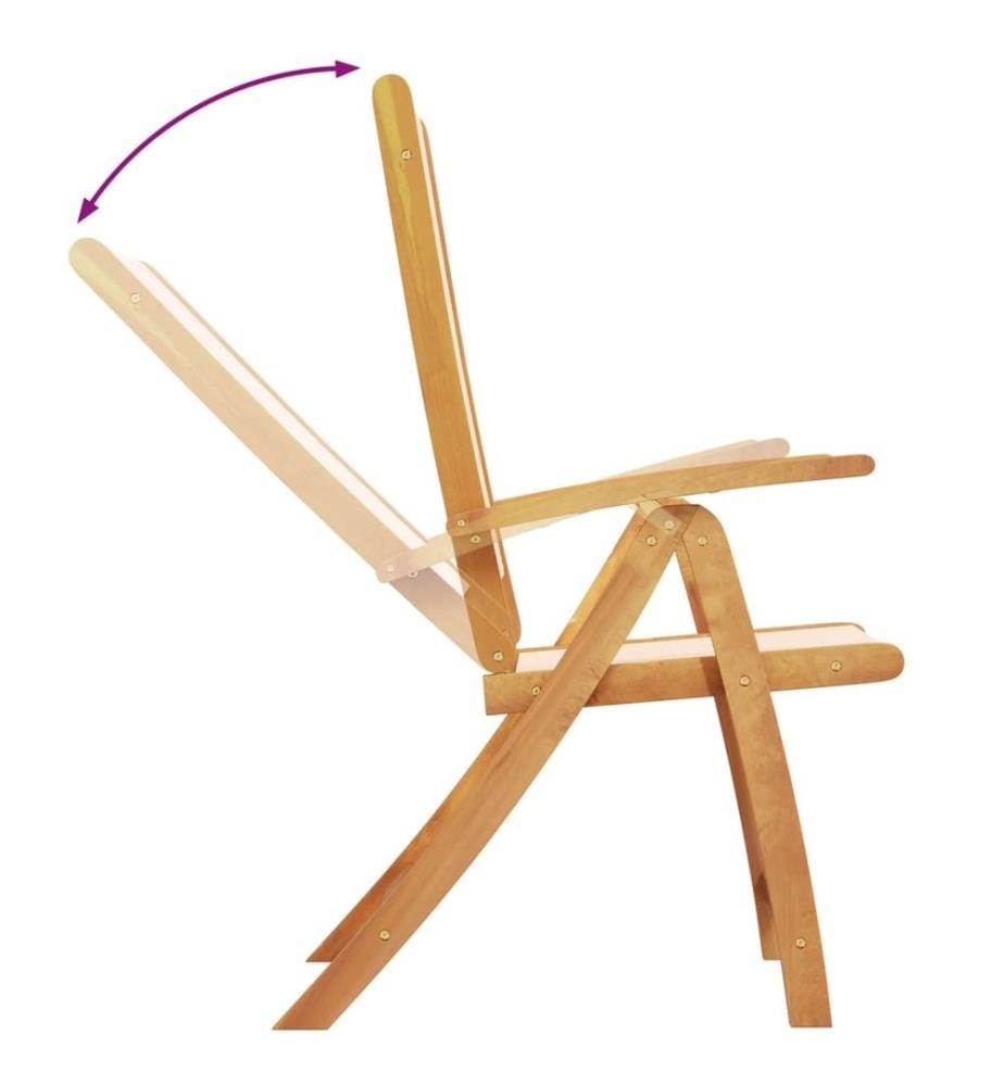 Chaises pliables de jardin lot de 8 bois d'acacia et textilène