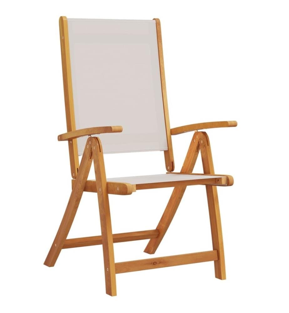 Chaises pliables de jardin lot de 4 bois d'acacia et textilène