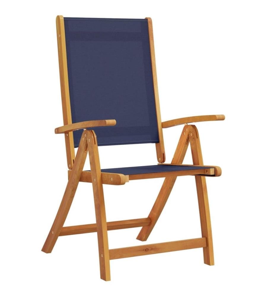 Chaises pliables de jardin lot de 6 bois d'acacia et textilène