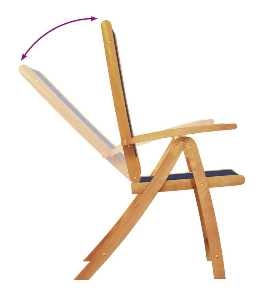 Chaises pliables de jardin lot de 6 bois d'acacia et textilène