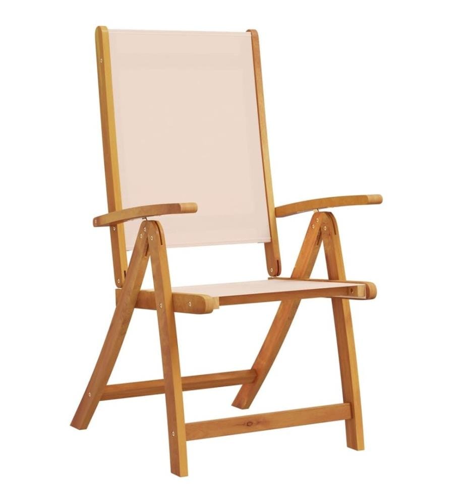 Chaises pliables de jardin lot de 2 bois d'acacia et textilène