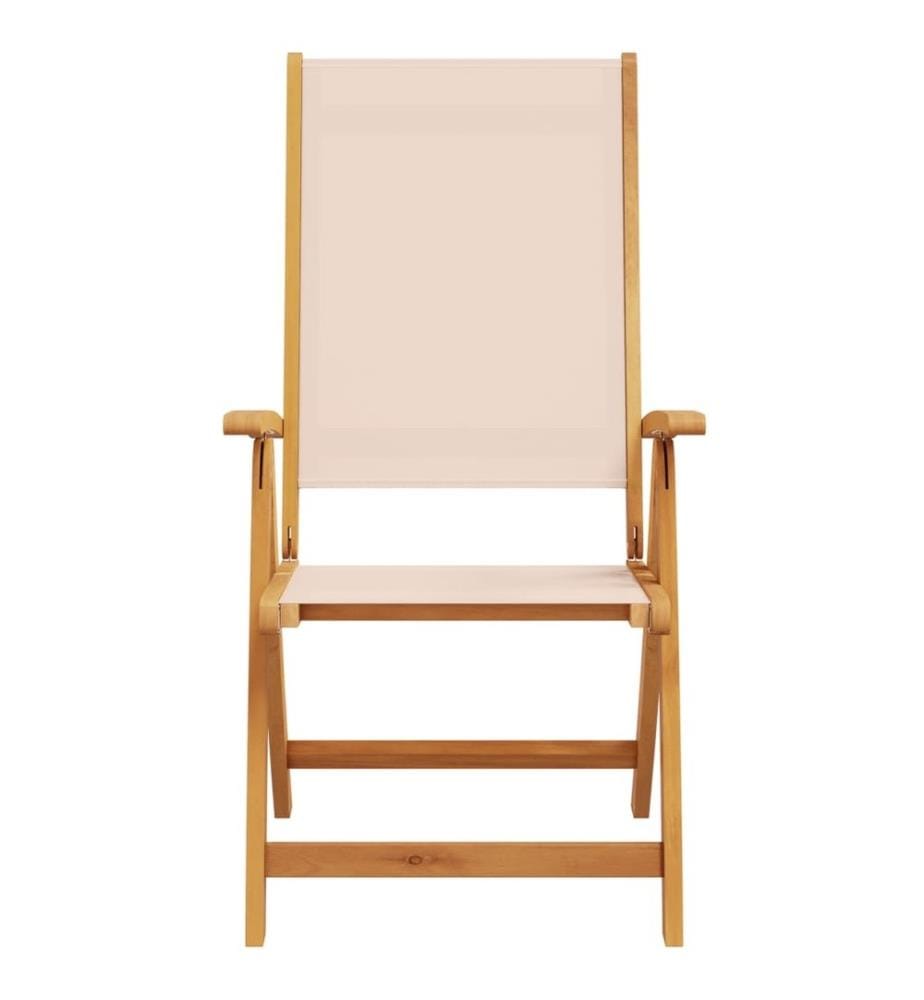Chaises pliables de jardin lot de 2 bois d'acacia et textilène