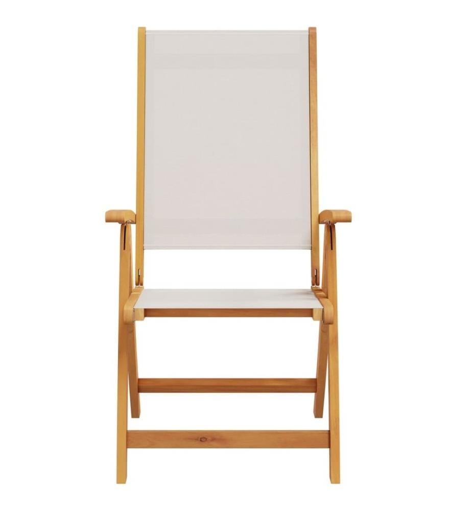 Chaises pliables de jardin lot de 2 bois d'acacia et textilène