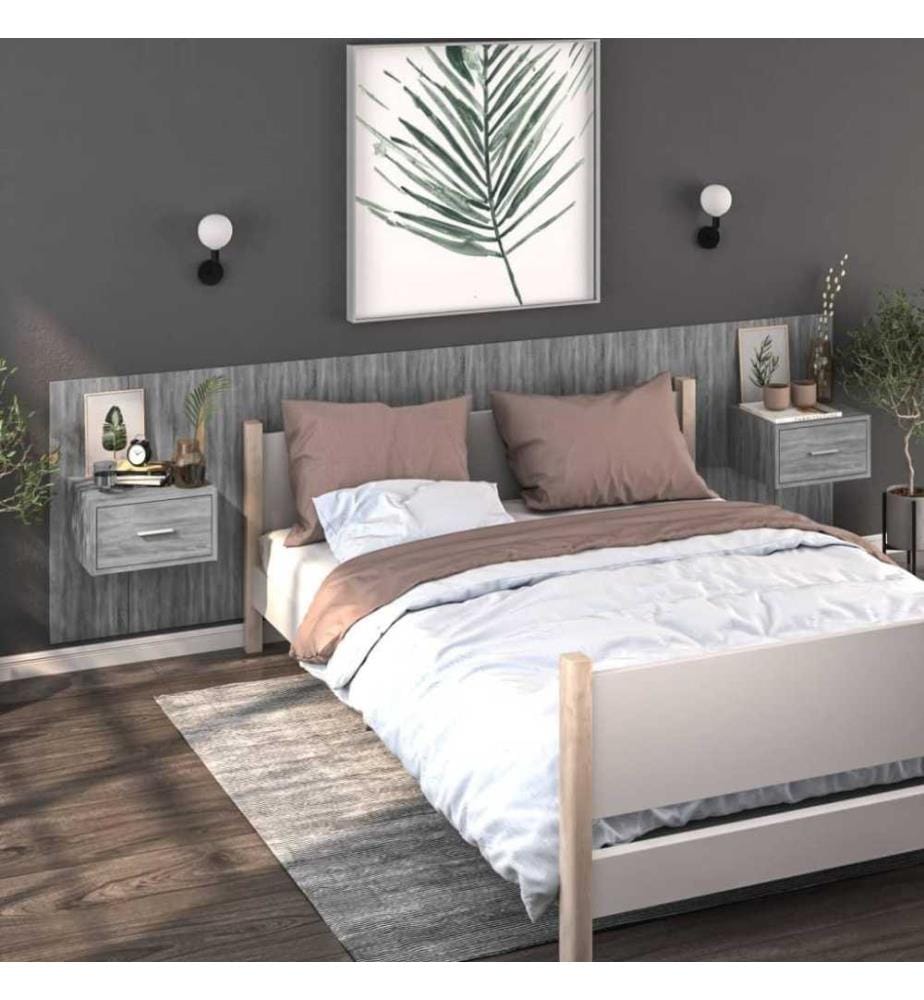 Wand-Nachttisch Grau Sonoma Holzwerkstoff