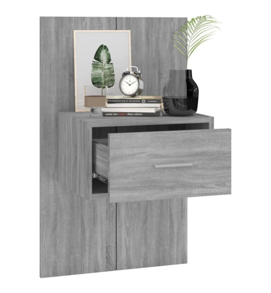 Wand-Nachttisch Grau Sonoma Holzwerkstoff