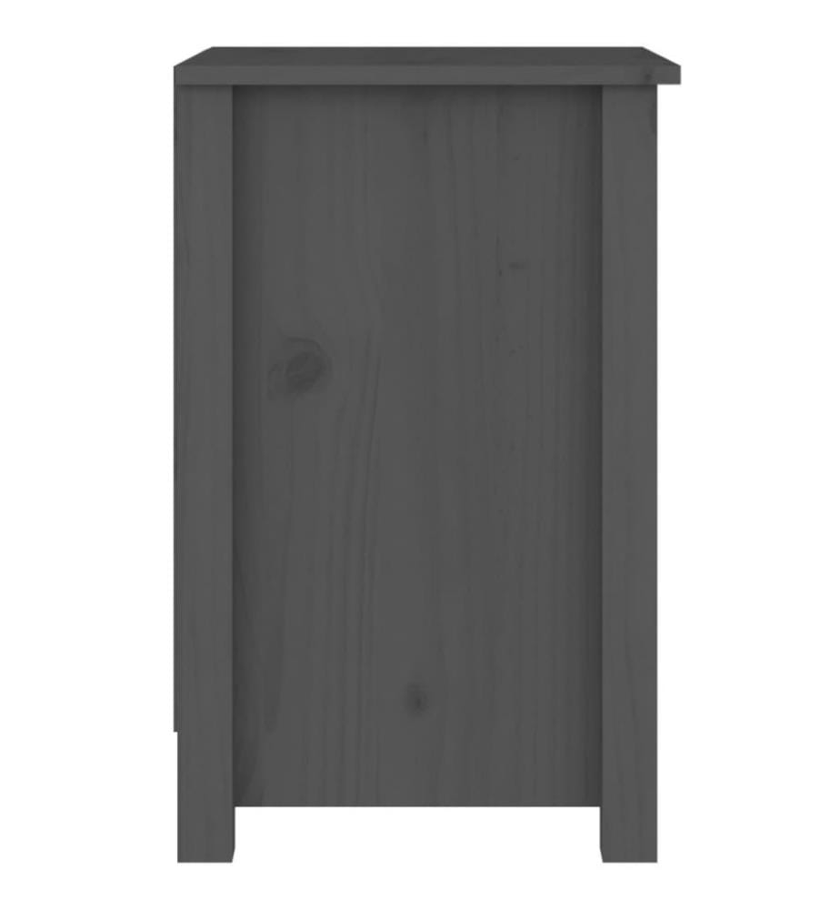 Nachttische 2 Stk. Grau 40x35x55 cm Massivholz Kiefer