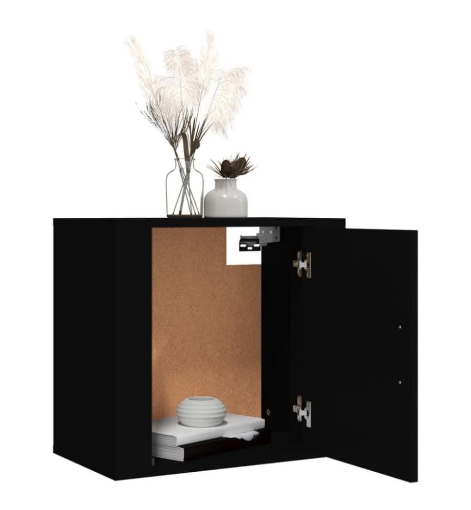 Wand-Nachttische 2 Stk. Schwarz 50x30x47 cm