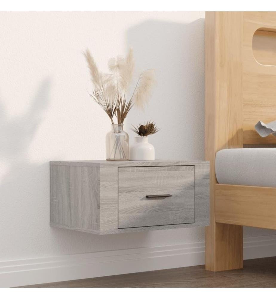 Wand-Nachttische 2 Stk. Grau Sonoma 50x36x25 cm