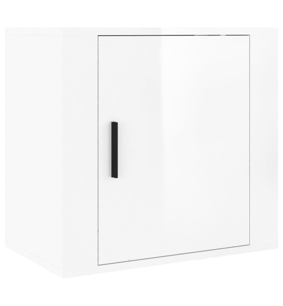 Wand-Nachttische 2 Stk. Hochglanz-Weiss 50x30x47 cm