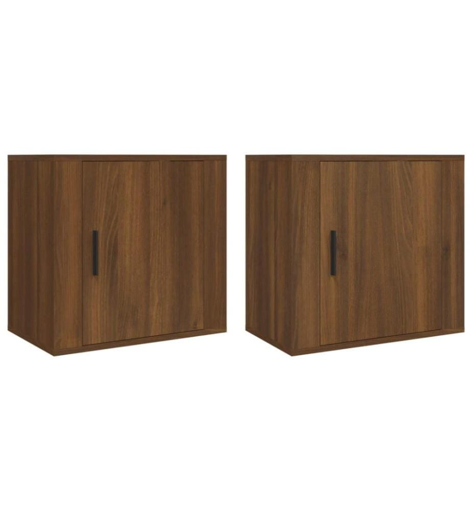 Wand-Nachttische 2 Stk. Braun Eichen-Optik 50x30x47 cm
