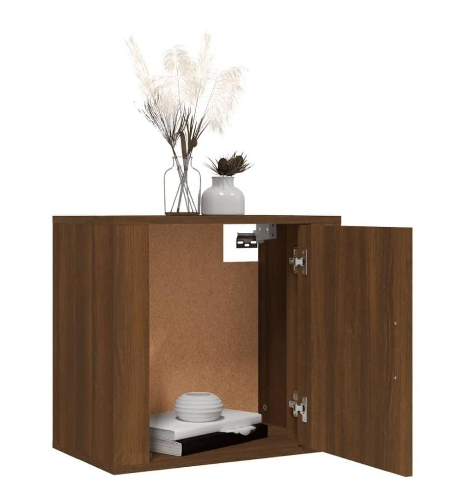 Wand-Nachttische 2 Stk. Braun Eichen-Optik 50x30x47 cm