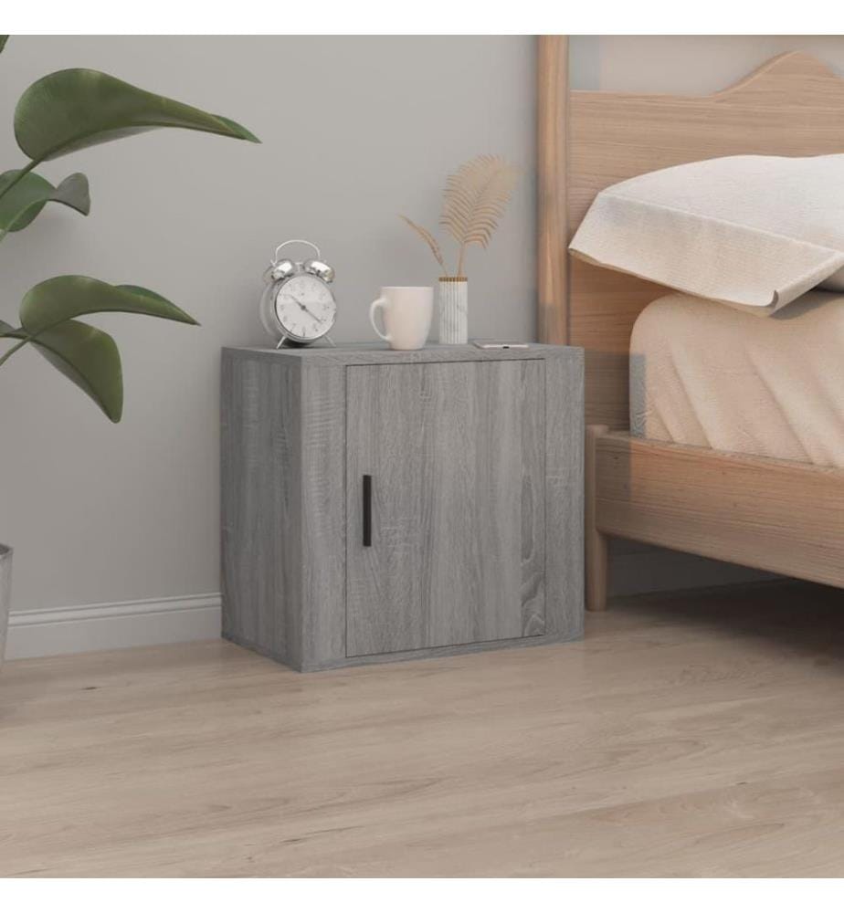 Wand-Nachttische 2 Stk. Grau Sonoma 50x30x47 cm