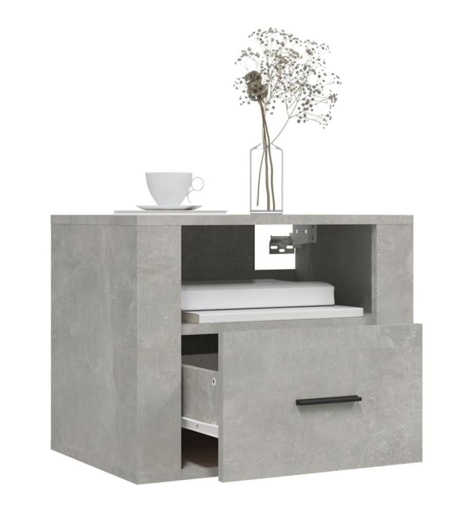 Wand-Nachttische 2 Stk. Betongrau 50x36x40 cm