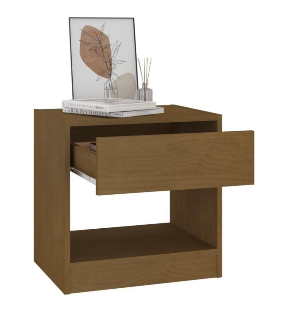 Nachttisch Honigbraun 40x31x40 cm Massivholz Kiefer