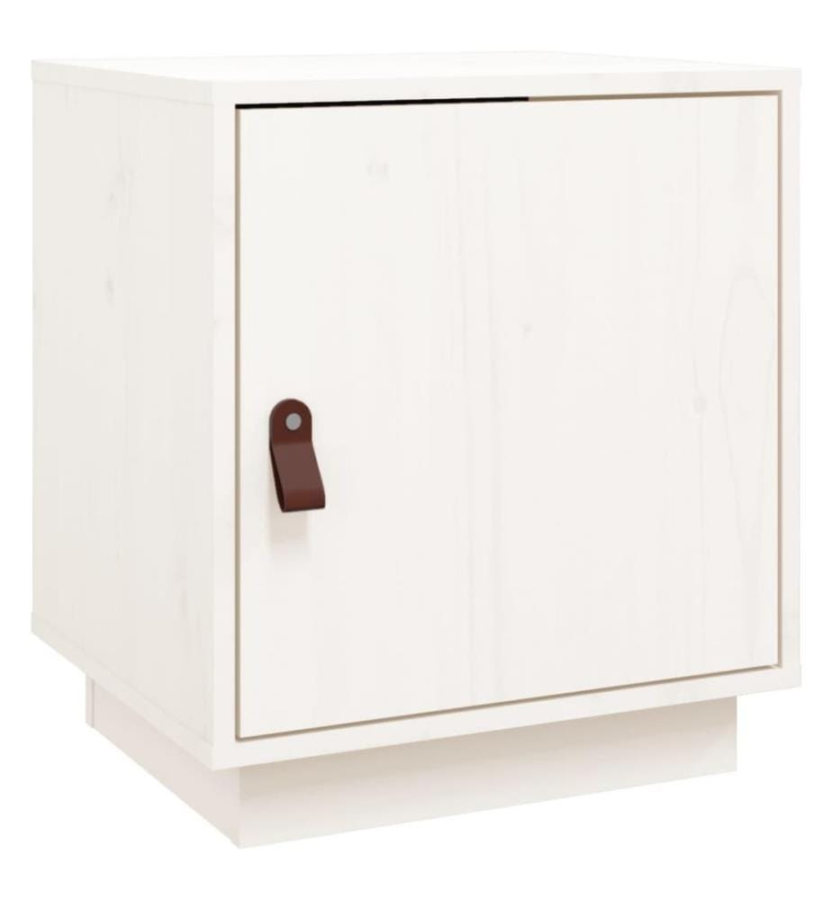 Nachttisch Weiss 40x34x45 cm Massivholz Kiefer