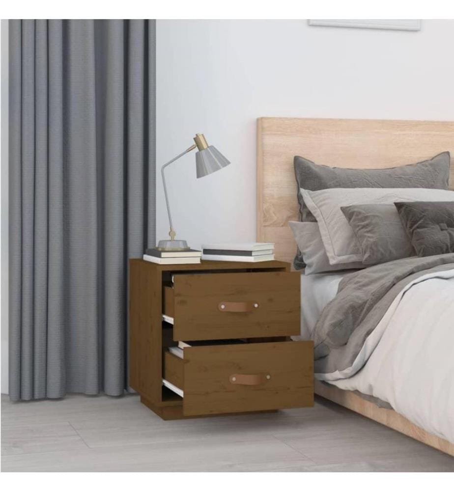 Nachttische 2 Stk. Honigbraun 40x34x45 cm Massivholz Kiefer