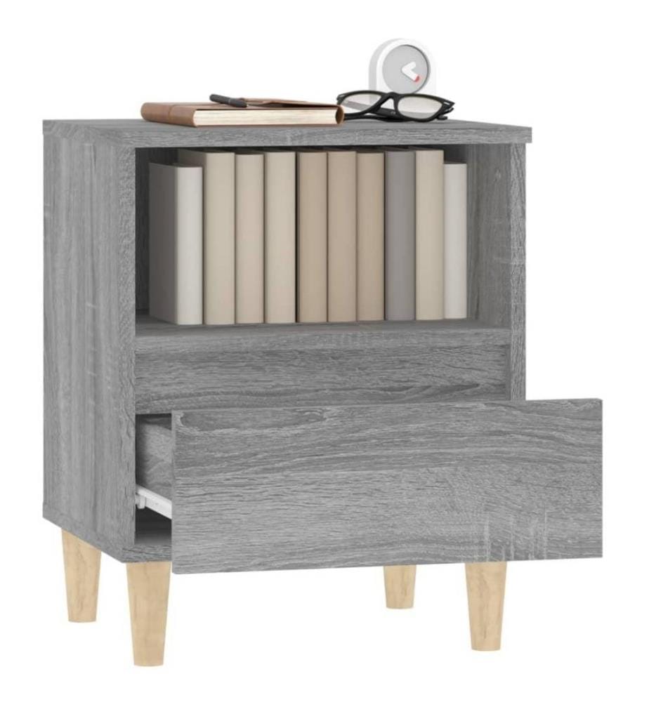 Nachttische 2 Stk. Grau Sonoma 40x35x50 cm