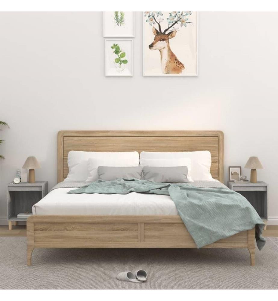 Tables de chevet 2 pcs Sonoma gris 40x35x50 cm