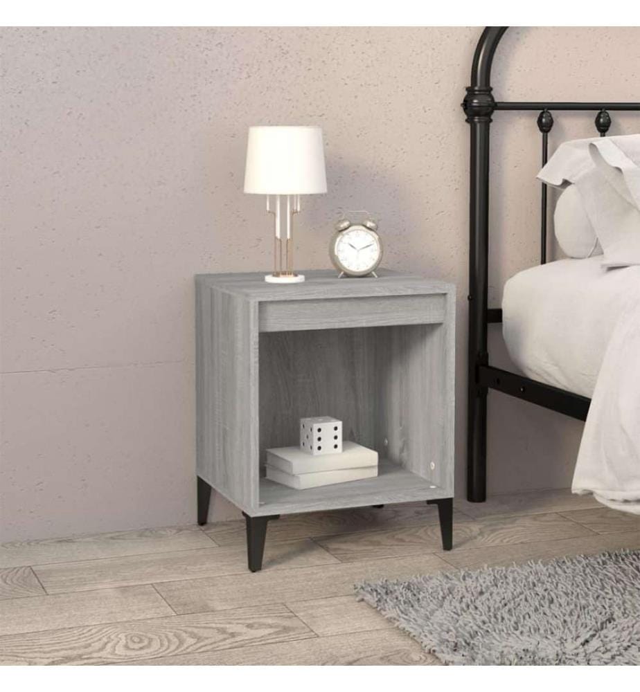 Nachttische 2 Stk. Grau Sonoma 40x35x50 cm