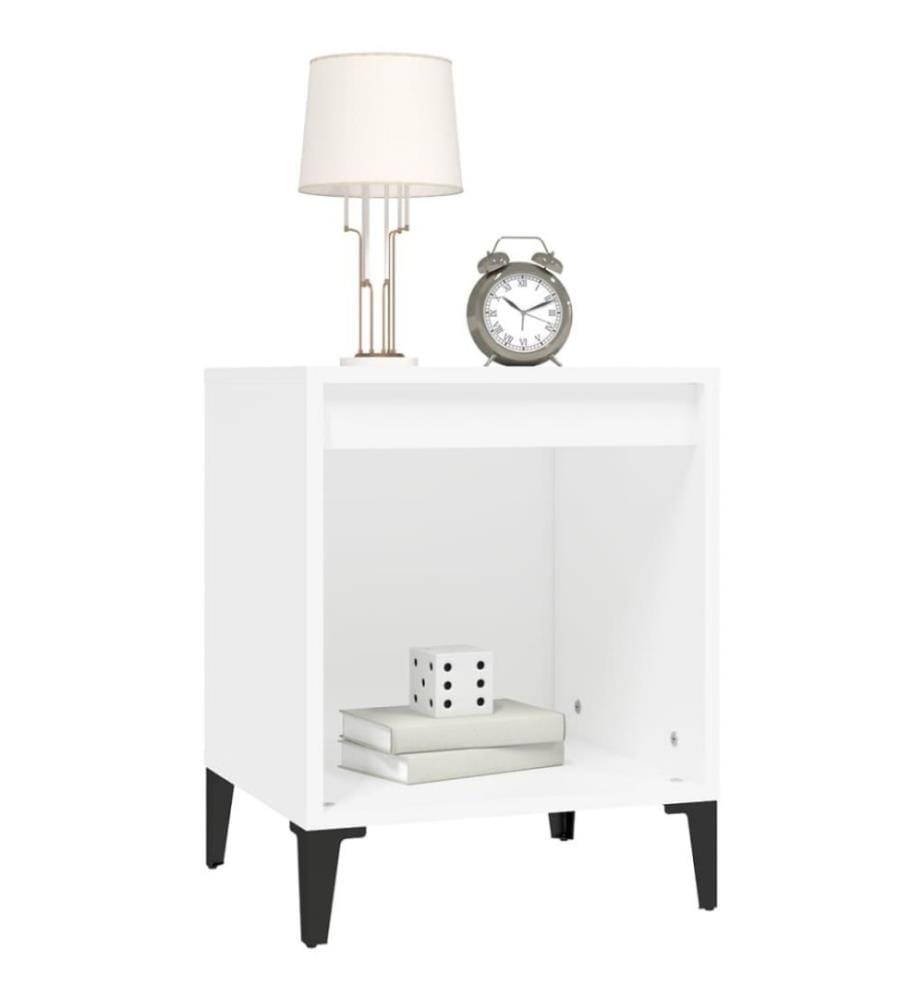 Nachttische 2 Stk. Weiss 40x35x50 cm