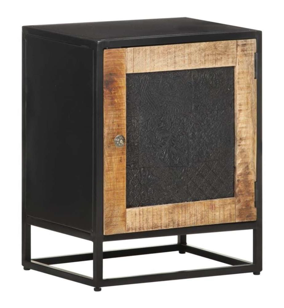 Nachttisch 40x30x50 cm Raues Mangoholz