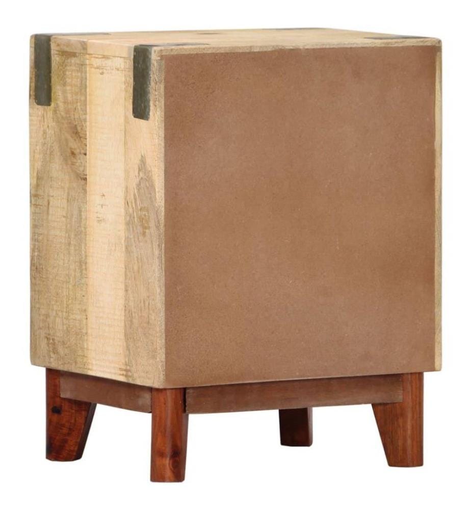 Nachttisch 40 x 30 x 52 cm Massives Raues Mangoholz