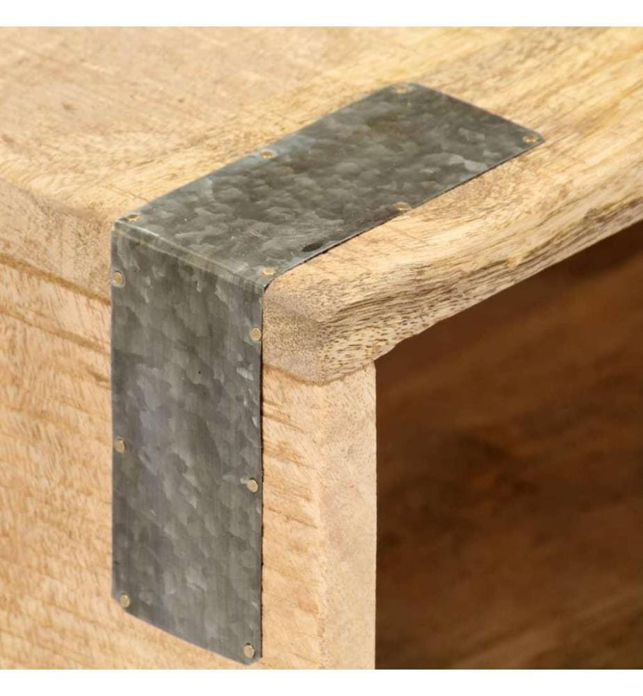 Nachttisch 40 x 30 x 52 cm Massives Raues Mangoholz