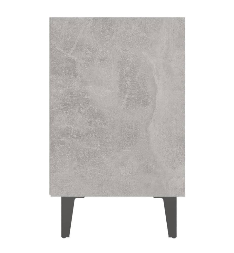 Nachttisch mit Metallbeinen Betongrau 40x30x50 cm