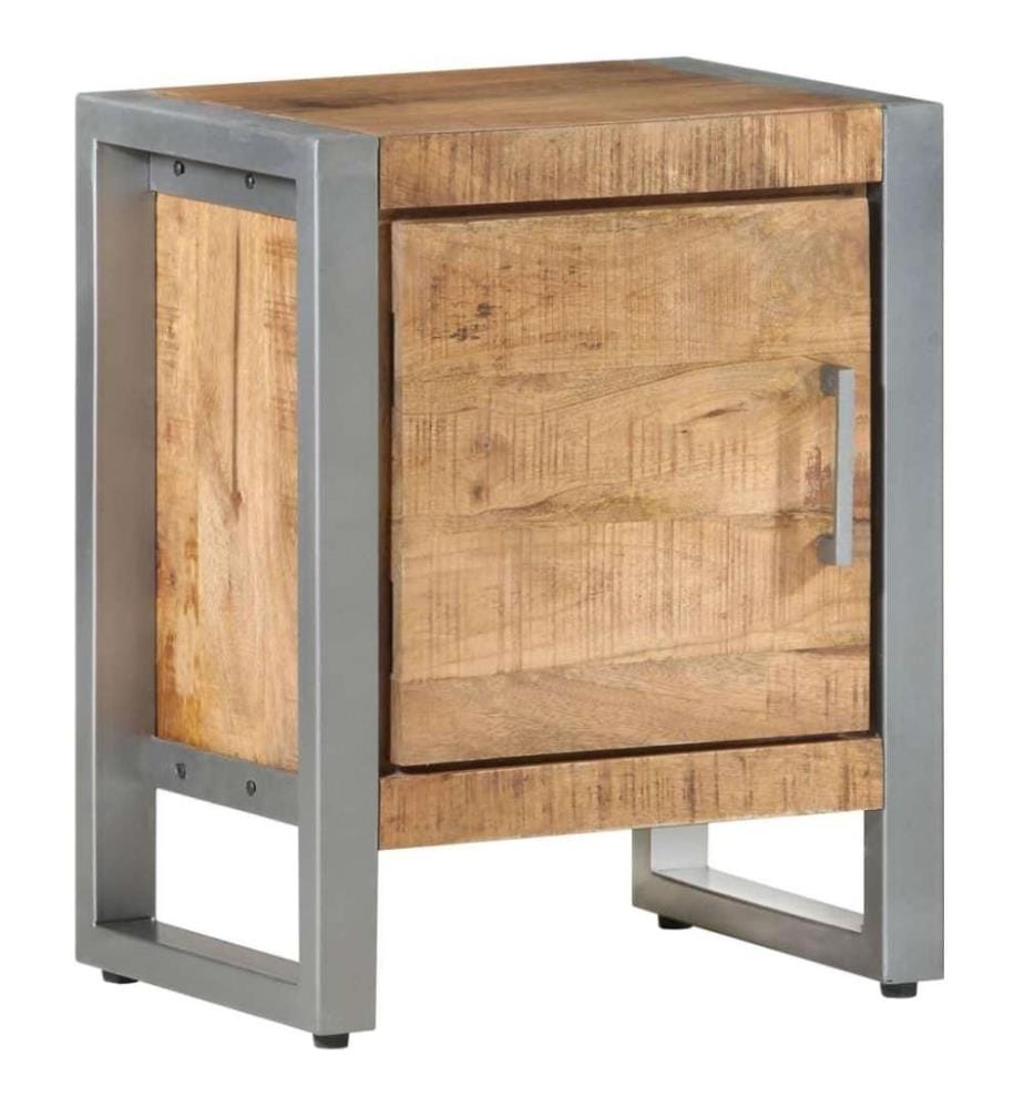 Nachttisch 40x30x50 cm Raues Mangoholz