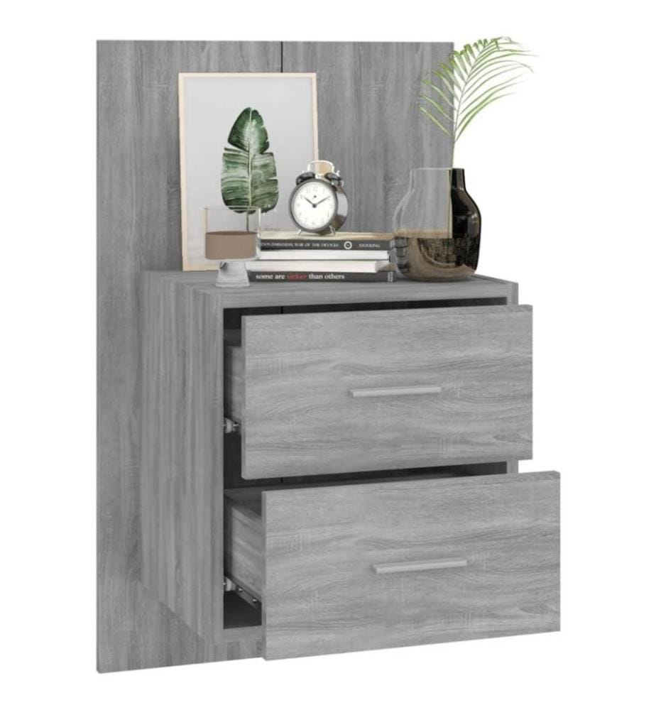 Wand-Nachttisch Grau Sonoma Holzwerkstoff
