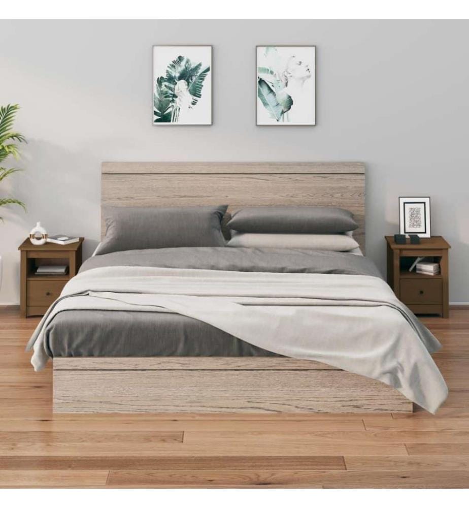 Nachttische 2 Stk. Honigbraun 40x35x49 cm Massivholz Kiefer