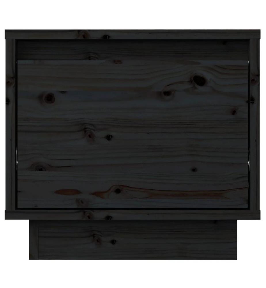 Nachttisch Schwarz 35x34x32 cm Massivholz Kiefer