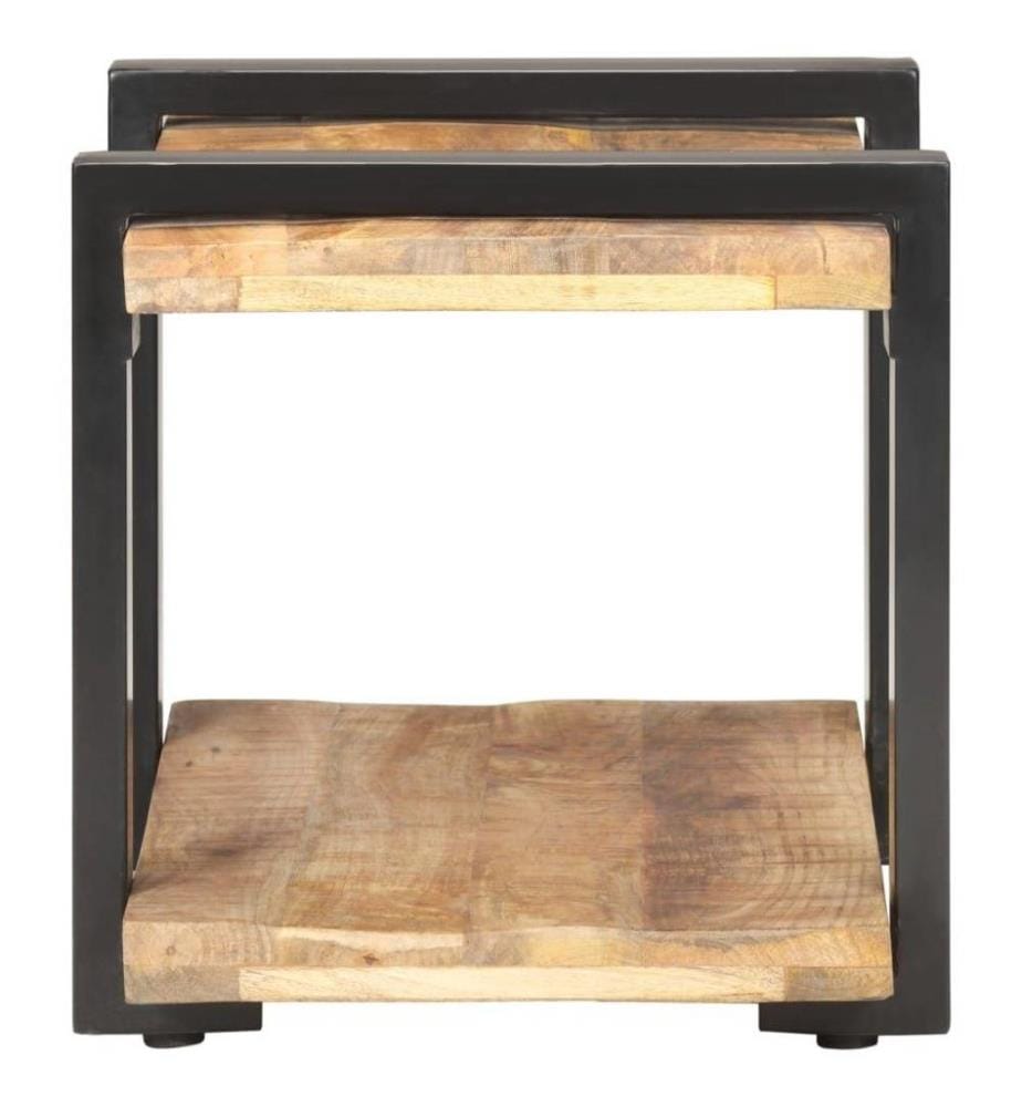 Nachttisch 50x40x40 cm Raues Mangoholz