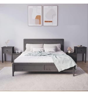 Tables de chevet 2 pcs Gris 79,5x38x65,5 cm Bois de pin massif