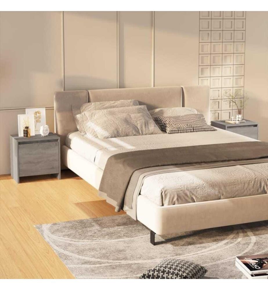 Nachttische 2 Stk. Grau Sonoma 45x34x44,5cm Holzwerkstoff