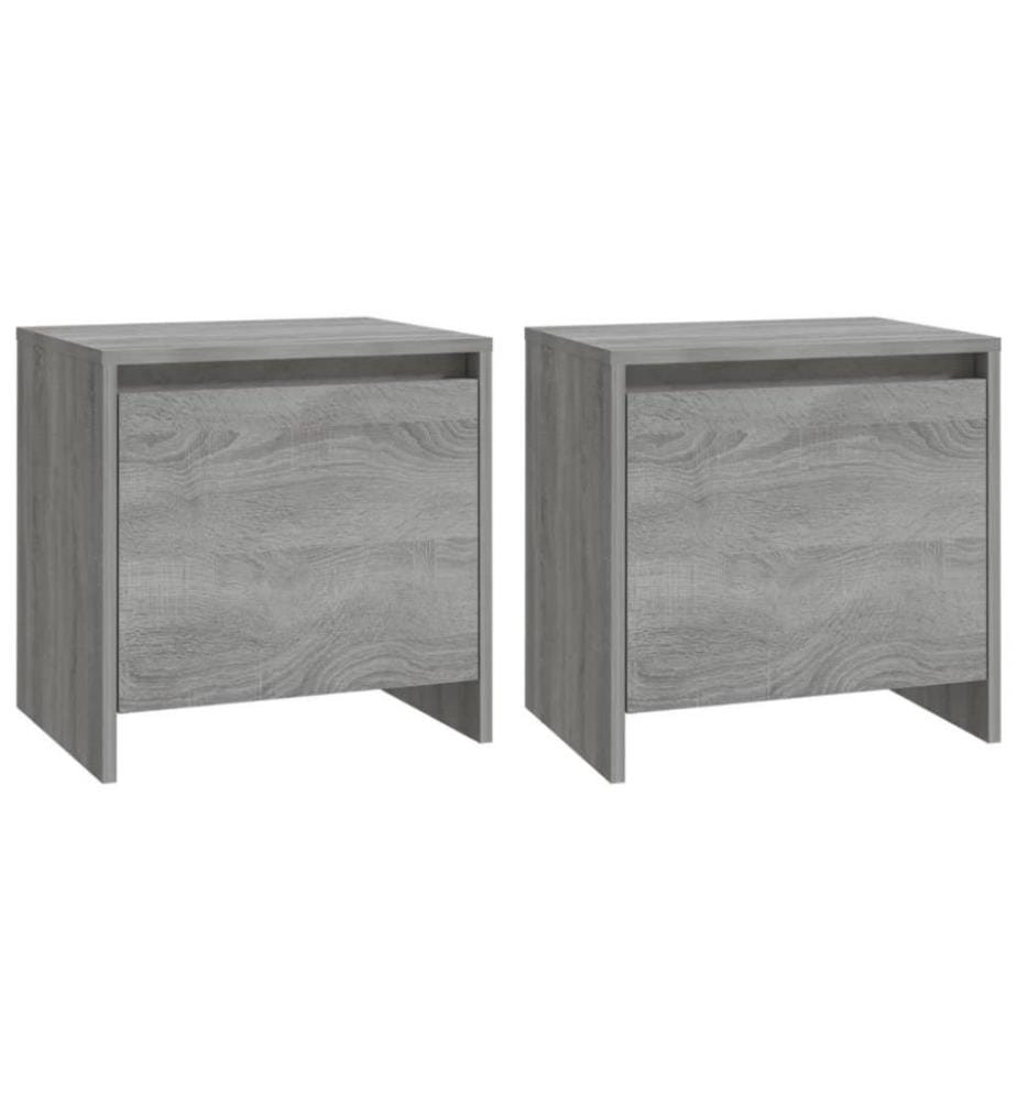 Nachttische 2 Stk. Grau Sonoma 45x34x44,5cm Holzwerkstoff