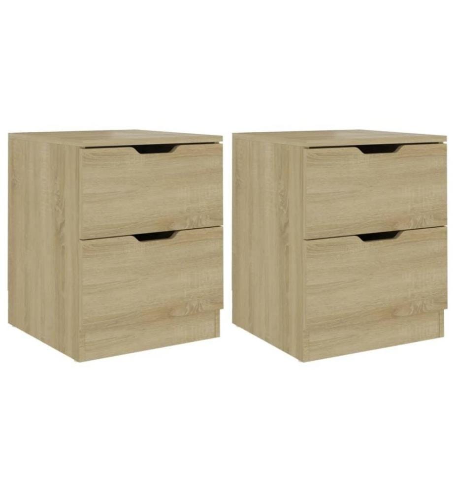 Nachttische 2 Stk. Sonoma-Eiche 40x40x50 cm Spanplatte