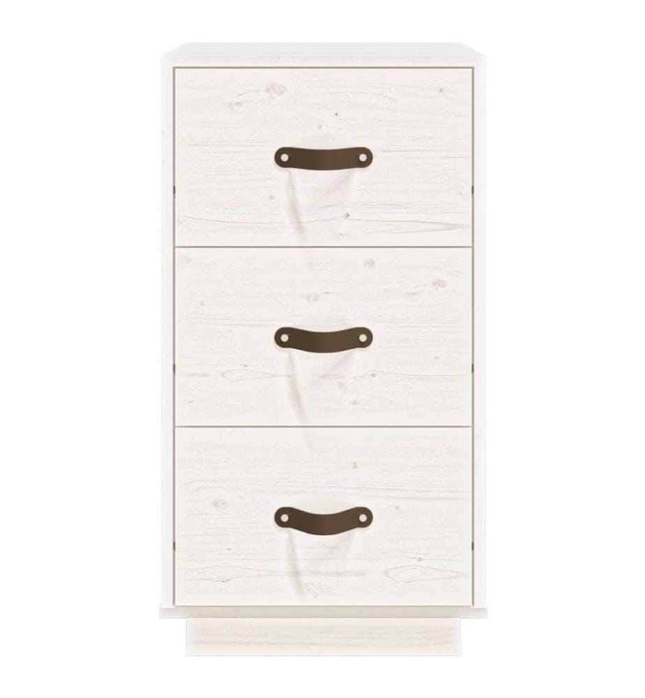 Nachttisch Weiss 40x40x75 cm Massivholz Kiefer